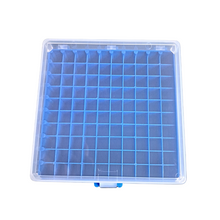 Load image into Gallery viewer, Cryo box (PP) 100 places for 1ml and 1.8 ml cryo vials, Cryo Box Vial Rack, Freezer Storage Fit for 2 ml Cryo storage Freezing Box (Pack of 1)