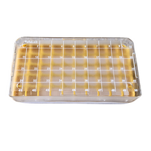 Load image into Gallery viewer, Cryo Box Polycarbonate Freezer Boxes, Vial Rack, Freezer Storage, 9 x 5 Array, 5 Place, 130 mm Length x 70 mm Width x 52 mm Height. Fit for 1 ml, 1.8 ml and 2 ml Cryo Vials (Pack of One)