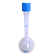 Load image into Gallery viewer, Volumetric flask with Screw cap 250 ml (Pack of 1) Plastic for chemistry measuring flask laboratory apparatus