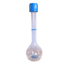 Load image into Gallery viewer, Volumetric flask with Screw cap 50 ml (Pack of 1) Plastic for chemistry measuring flask laboratory apparatus
