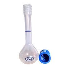 Load image into Gallery viewer, Volumetric flask with Screw cap 25 ml (Pack of 1) Plastic for chemistry measuring flask laboratory apparatus