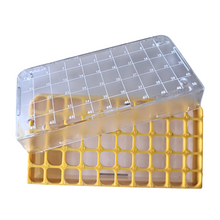 Load image into Gallery viewer, Cryo Box Polycarbonate Freezer Boxes, Vial Rack, Freezer Storage, 9 x 5 Array, 5 Place, 130 mm Length x 70 mm Width x 52 mm Height. Fit for 1 ml, 1.8 ml and 2 ml Cryo Vials (Pack of One)