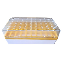 Load image into Gallery viewer, Cryo Box Polycarbonate Freezer Boxes, Vial Rack, Freezer Storage, 9 x 5 Array, 5 Place, 130 mm Length x 70 mm Width x 52 mm Height. Fit for 1 ml, 1.8 ml and 2 ml Cryo Vials (Pack of One)