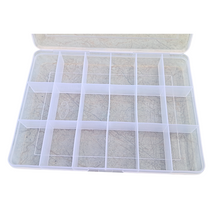 Load image into Gallery viewer, Multi purpose Storage Box or Organizer Rectangular Storage Box with Fix dividers 18 Grids Transparent Pack of 1
