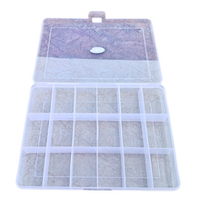 Load image into Gallery viewer, Multi purpose Storage Box or Organizer Rectangular Storage Box with Fix dividers 18 Grids Transparent Pack of 1