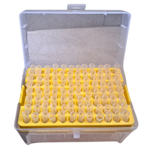 Load image into Gallery viewer, Micro Tip Box 2-200 ul with 96 pcs of 200 µl - AUTOCLAVABLE Universal Fit Micro pipette Tips (Pack of 1)