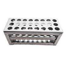 Load image into Gallery viewer, Test Tube Stand Stainless Steel 304 grade, Size 13 mm × 24 Holes Test Tube rack for Laboratory Pack of 1