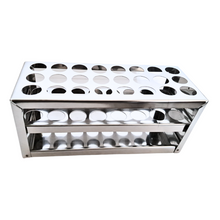 Load image into Gallery viewer, Test Tube Stand Stainless Steel 304 grade, Size 20 mm × 24 Holes Test Tube rack for Laboratory Pack of 1