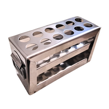 Load image into Gallery viewer, Test Tube Stand Stainless Steel 304 grade, Size 13 mm × 12 Holes Test Tube rack for Laboratory Pack of 1
