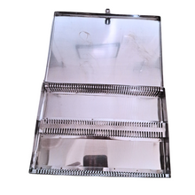 Load image into Gallery viewer, Microscope Slide Box For 100 Slides Made from Stainless Steel 304 grade for Laboratory Pack of 1