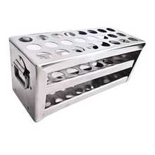 Load image into Gallery viewer, Test Tube Stand Stainless Steel 304 grade, Size 16 mm × 24 Holes Test Tube rack for Laboratory Pack of 1