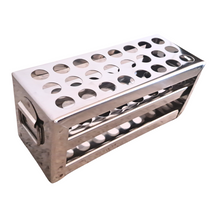 Load image into Gallery viewer, Test Tube Stand Stainless Steel 304 grade, Size 13 mm × 24 Holes Test Tube rack for Laboratory Pack of 1