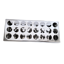 Load image into Gallery viewer, Test Tube Stand Stainless Steel 304 grade, Size 20 mm × 24 Holes Test Tube rack for Laboratory Pack of 1