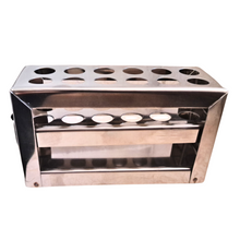Load image into Gallery viewer, Test Tube Stand Stainless Steel 304 grade, Size 13 mm × 12 Holes Test Tube rack for Laboratory Pack of 1