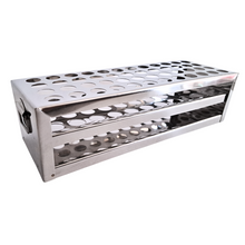 Load image into Gallery viewer, Test Tube Stand Stainless Steel 304 grade, Size 16 mm × 48 Holes Test Tube rack for Laboratory Pack of 1
