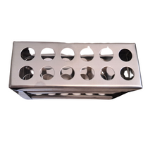 Load image into Gallery viewer, Test Tube Stand Stainless Steel 304 grade, Size 13 mm × 12 Holes Test Tube rack for Laboratory Pack of 1