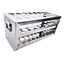 Load image into Gallery viewer, Test Tube Stand Stainless Steel 304 grade, Size 20 mm × 24 Holes Test Tube rack for Laboratory Pack of 1