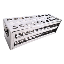 Load image into Gallery viewer, Test Tube Stand Stainless Steel 304 grade, Size 16 mm × 30 Holes Test Tube rack for Laboratory Pack of 1