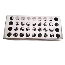 Load image into Gallery viewer, Test Tube Stand Stainless Steel 304 grade, Size 13 mm × 36 Holes Test Tube rack for Laboratory Pack of 1