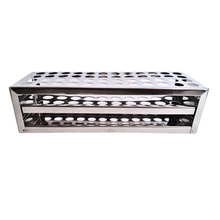 Load image into Gallery viewer, Test Tube Stand Stainless Steel 304 grade, Size 16 mm × 48 Holes Test Tube rack for Laboratory Pack of 1