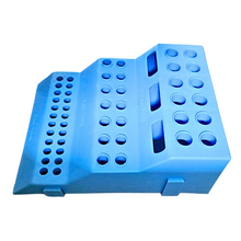 Load image into Gallery viewer, Micro Tube Rack Polypropylene mold 3 Step Interlocking for 0.2 ml, 0.5 ml, 1.5 ml and 2 ml MCTs (Pink, Blue, Yellow Pack of 3)