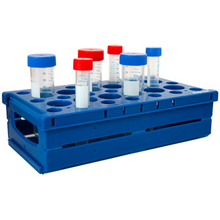 Load image into Gallery viewer, Centrifuge Tube Rack Foldable Space Saving Rack for 15 ml and 50 ml Centrifuge Tube total 33 holes Polypropylene mold Laboratory Plastic Tube Rack Holder (Pack of 1)