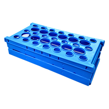 Load image into Gallery viewer, Centrifuge Tube Rack Foldable Space Saving Rack for 15 ml and 50 ml Centrifuge Tube total 33 holes Polypropylene mold Laboratory Plastic Tube Rack Holder (Pack of 1)