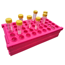 Load image into Gallery viewer, Centrifuge Tube Rack Foldable Space Saving for 15 ml, 45 holes Polypropylene mold Laboratory Plastic Tube Rack Holder (Pack of 1)