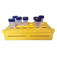 Load image into Gallery viewer, Centrifuge Tube Rack Foldable Space Saving for 50 ml, 18 holes Polypropylene mold Laboratory Plastic Tube Rack Holder (Pack of 1)