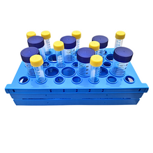 Load image into Gallery viewer, Centrifuge Tube Rack Foldable Space Saving Rack for 15 ml and 50 ml Centrifuge Tube total 33 holes Polypropylene mold Laboratory Plastic Tube Rack Holder (Pack of 1)