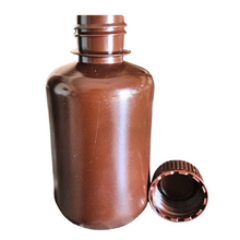 Load image into Gallery viewer, Reagent Bottle (Narrow Mouth) HDPE Plastic mold Plastic Amber color 125 ml (Pack of 1)