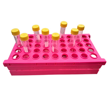 Load image into Gallery viewer, Centrifuge Tube Rack Foldable Space Saving for 15 ml, 45 holes Polypropylene mold Laboratory Plastic Tube Rack Holder (Pack of 1)