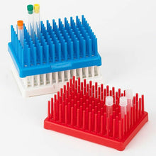 Load image into Gallery viewer, Test Tube Peg Rack 50 Places Polypropylene Plastic for 16mm Test Tubes Pack of 1