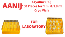 Load image into Gallery viewer, Cryo Box Polycarbonate Freezer Boxes, Vial Rack, Freezer Storage, 9 x 9 Array, 100 Place, 130mm Length x 130mm Width x 52mm Height. Fit for 1 ml, 1.8 ml and 2 ml Cryo Vials (Pack of One)