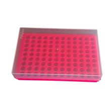 Load image into Gallery viewer, Micro Centrifuge Tube Twin Rack (Rack for 0.5 ml & 1.5 ml Micro Centrifuge Tubes) with cover - 108 place (Pack of 1)