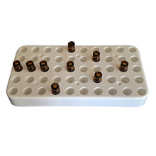Load image into Gallery viewer, Cryo rack 1.8 ml, 2ml Vial Rack, Lab HPLC Vial Holder, 12mm Vial Tray Holder 50-Well Stackable, White Tube Rack for 2ml Autosampler Vial (Pack of 1)