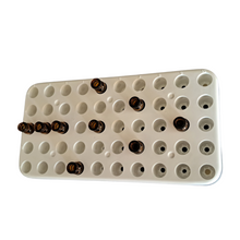 Load image into Gallery viewer, Cryo rack 1.8 ml, 2ml Vial Rack, Lab HPLC Vial Holder, 12mm Vial Tray Holder 50-Well Stackable, White Tube Rack for 2ml Autosampler Vial (Pack of 1)