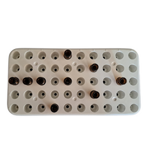 Load image into Gallery viewer, Cryo rack 1.8 ml, 2ml Vial Rack, Lab HPLC Vial Holder, 12mm Vial Tray Holder 50-Well Stackable, White Tube Rack for 2ml Autosampler Vial (Pack of 1)