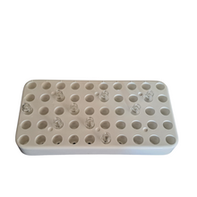 Load image into Gallery viewer, Cryo rack 1.8 ml, 2ml Vial Rack, Lab HPLC Vial Holder, 12mm Vial Tray Holder 50-Well Stackable, White Tube Rack for 2ml Autosampler Vial (Pack of 1)