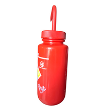 Load image into Gallery viewer, Safety Vented LABELLED TOLUENE LDPE made Wide mouth wash bottle Printed-Four color 500ml (16oz) Yellow Polypropylene Cap (Pack of 1)
