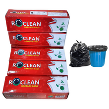 Load image into Gallery viewer, Garbage Bags ROCLEAN Biodegradable (Extra-Large) Size 76 cm x 94 cm Dustbin Bag/Trash Bag For Laboratory- Black Color 15 bags Pack of 1
