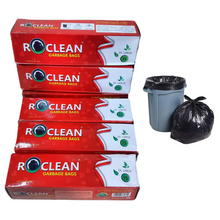 Load image into Gallery viewer, Garbage Bags ROCLEAN Biodegradable (Extra-Large) Size 76 cm x 94 cm Dustbin Bag/Trash Bag For Laboratory- Black Color 15 bags Pack of 1