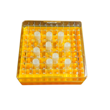 Load image into Gallery viewer, Cryo Box Polycarbonate Freezer Boxes, Vial Rack, Freezer Storage, 9 x 9 Array, 100 Place, 130mm Length x 130mm Width x 52mm Height. Fit for 1 ml, 1.8 ml and 2 ml Cryo Vials (Pack of One)