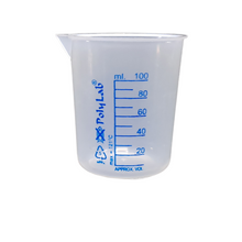 Load image into Gallery viewer, Beaker (Printed Graduation) Measuring Cup, Plastic Science Beaker Transperant 100 ml for Measuring Liquid in Home | Laboratory | School (Pack of 1)