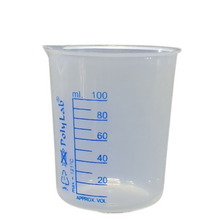 Load image into Gallery viewer, Beaker (Printed Graduation) Measuring Cup, Plastic Science Beaker Transperant 100 ml for Measuring Liquid in Home | Laboratory | School (Pack of 1)