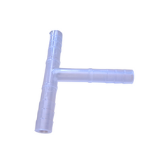 Load image into Gallery viewer, T Connector Tubing Molded in Polypropylene for connecting two source tubing with one delievery source of tubing T Tubing Connector (8 mm, Pack of 1)