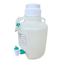 Load image into Gallery viewer, Carboy 5 litre with stop cock pack of 1 polypropylene lab chemical storage container | leak-resistant dispensing tap reagent &amp; liquid storage bottle for laboratory, industrial &amp; research use
