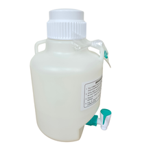 Load image into Gallery viewer, Carboy 5 litre with stop cock pack of 1 polypropylene lab chemical storage container | leak-resistant dispensing tap reagent &amp; liquid storage bottle for laboratory, industrial &amp; research use
