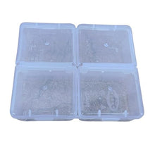 Load image into Gallery viewer, Plastic Boxes 4 in 1 (with 4 Lid) Small Plastic Boxes for Storage of Multipurpose Things Pack of 1 Transparent Square For Multi use at home, office, shop etc Size Small 10 X 8.5 X 3 mm
