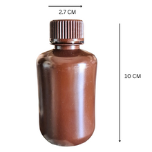 Load image into Gallery viewer, Reagent Bottle (Narrow Mouth) HDPE Plastic mold Plastic Amber color 125 ml (Pack of 1)
